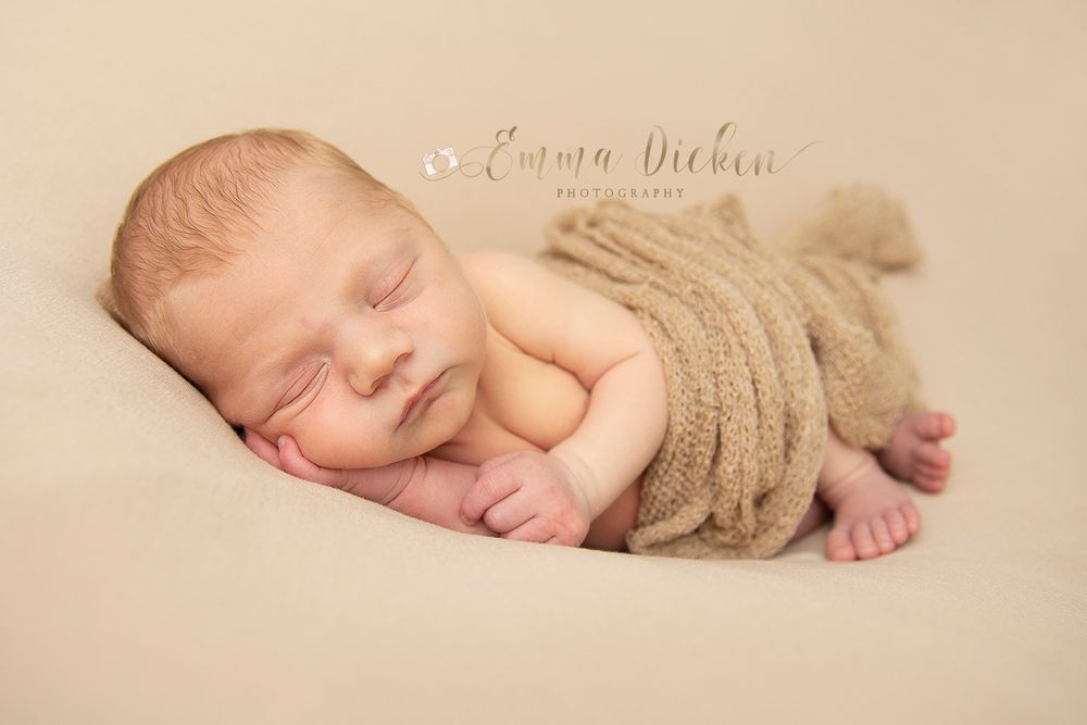 Newborn baby boy professional studio photograph Emma Dicken photography