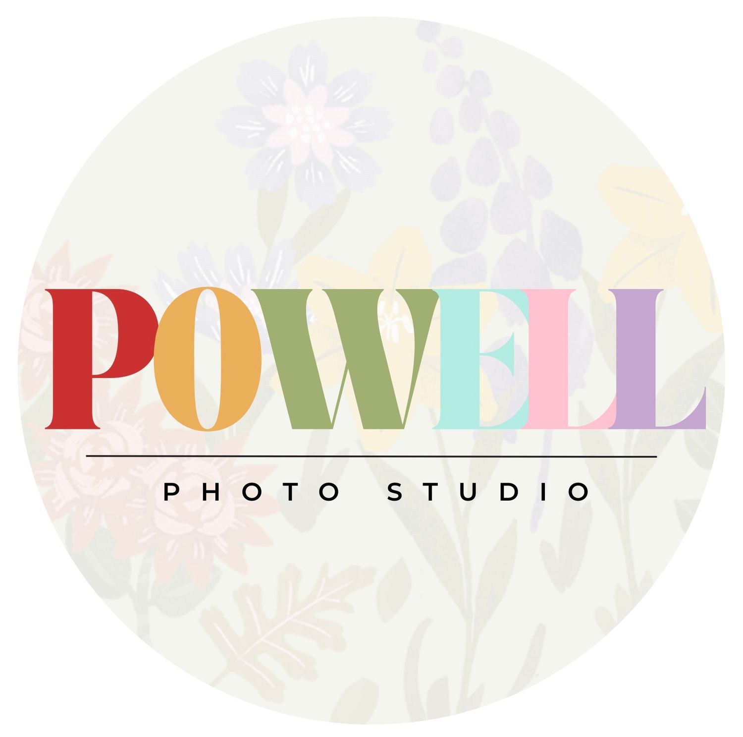 Elegant wedding photography studio logo design with delicate brown floral accents and professional typography.