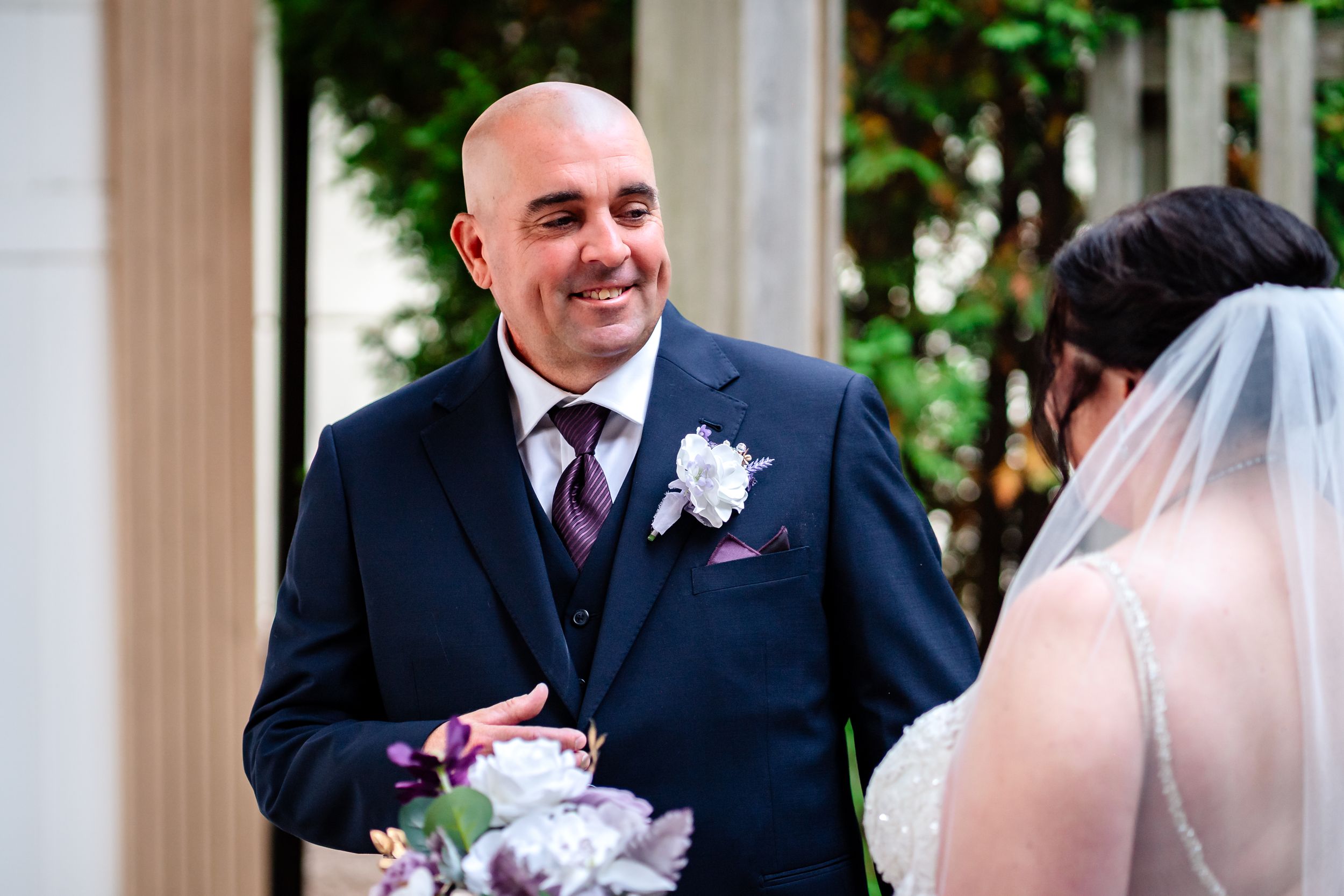 Emotional wedding ceremony moments captured in sequence under white garden pergola.