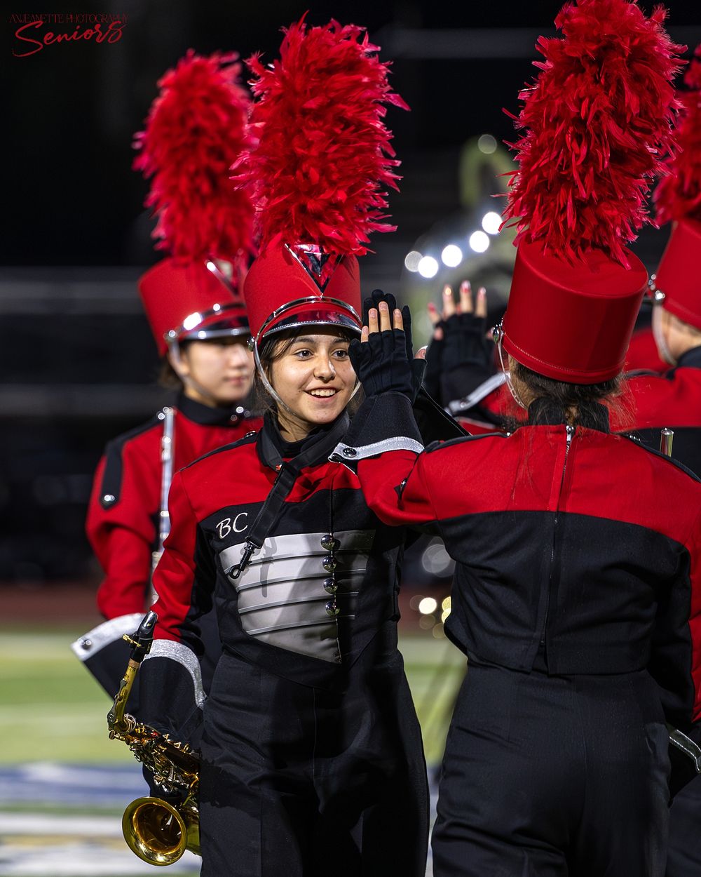 Phoenix AZMBA Marching Band Pictures senior BANNERS Anjeanette Photography High School AZ halftime performance photos