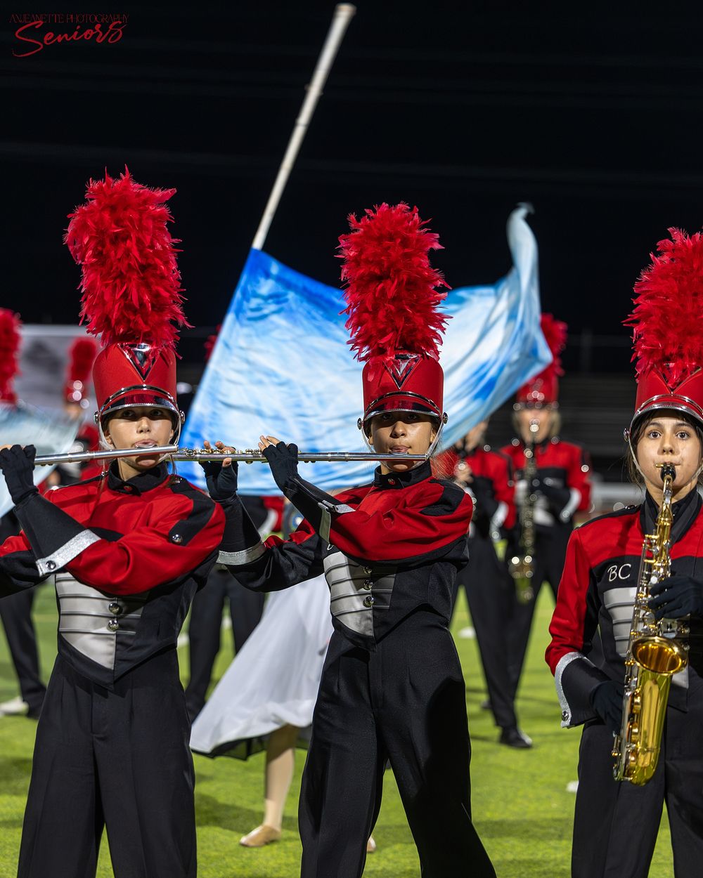 Phoenix AZMBA Marching Band Pictures senior BANNERS Anjeanette Photography High School AZ halftime performance photos