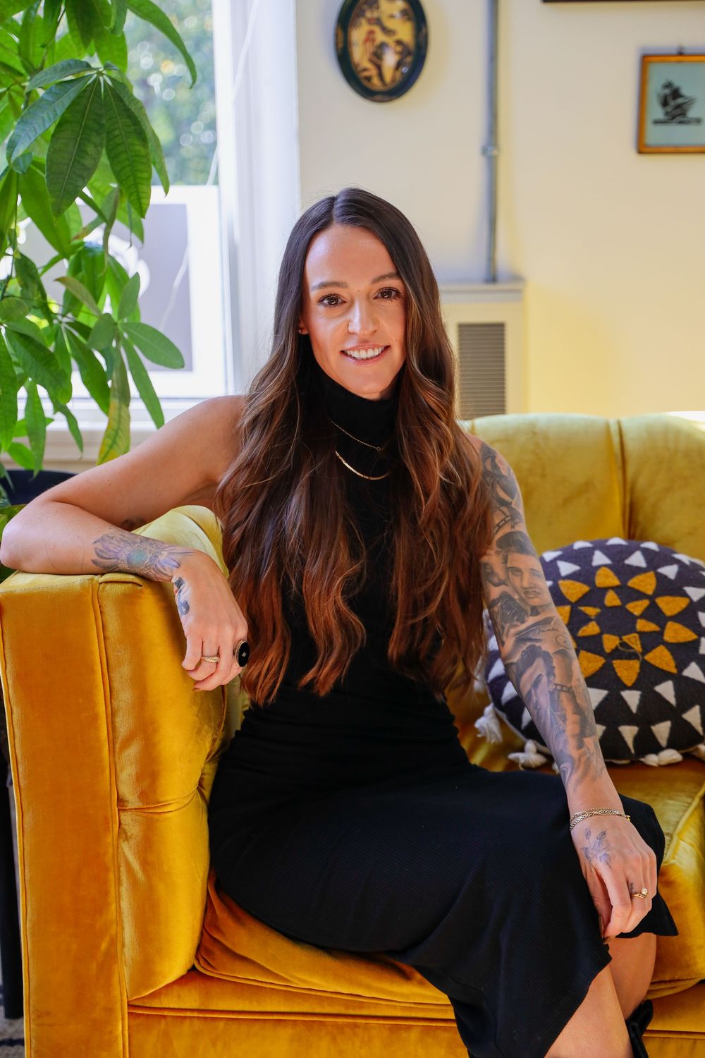 Branding photo of tattoo artist Amanda mas of rebel and rose tattoo out of Westport CT
