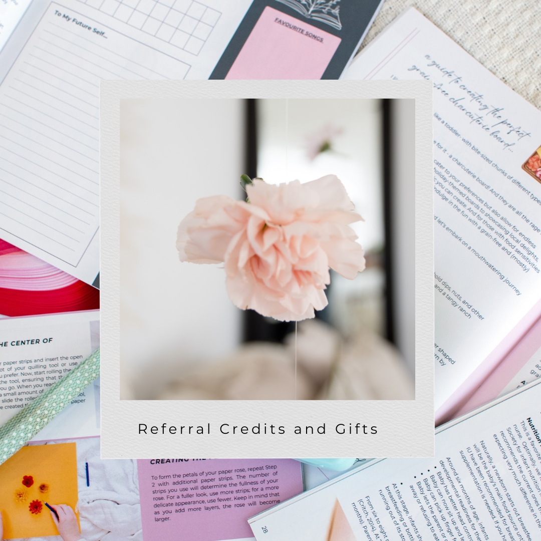A collage of business documents and papers with soft pink accents and decorative elements arranged in a grid pattern.