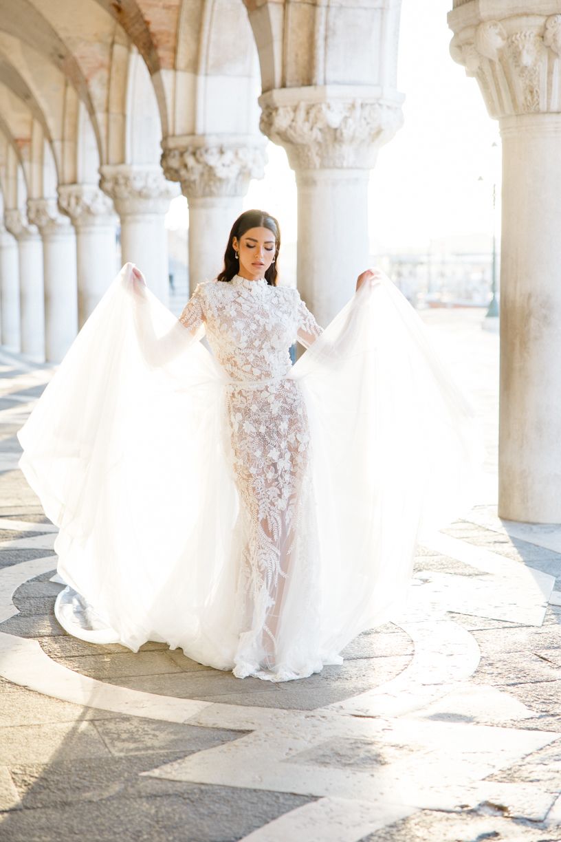 elegante Braut in Vendedig