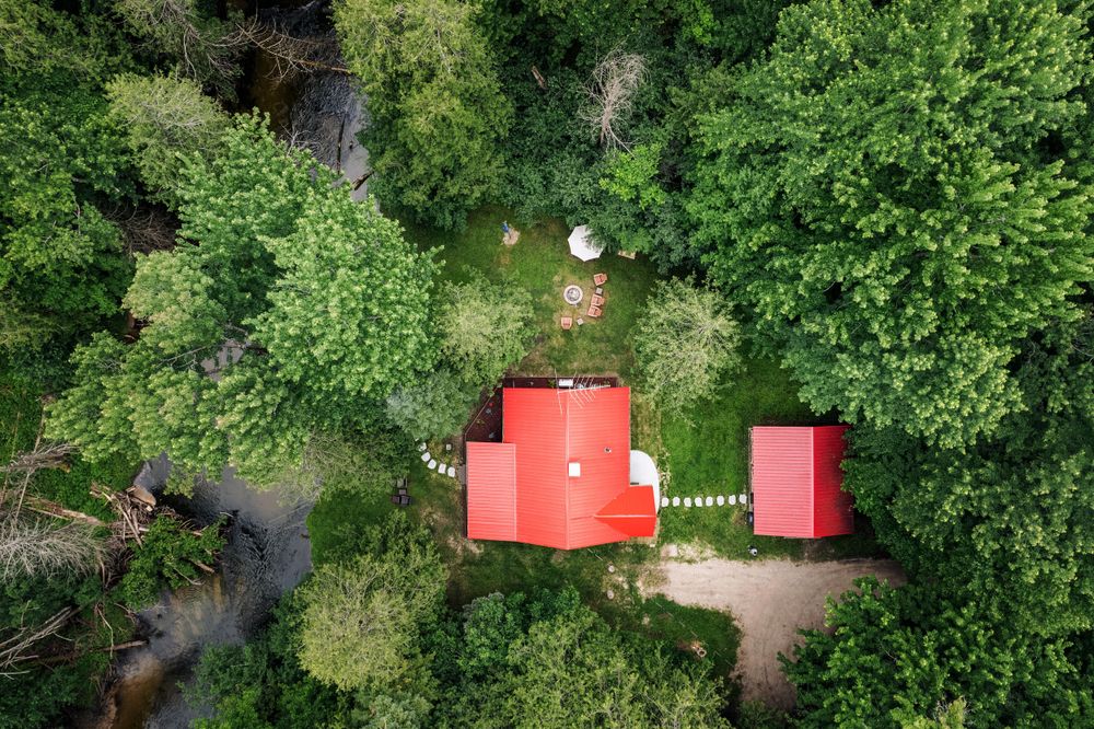 drone photos short term rental in Boyne City, Michigan photography by Karie Anne Photography