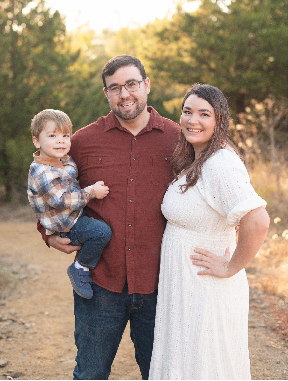 Family of Three Fall Portrait Session in Field by Bartlesville Family Photographer Kristi Bray