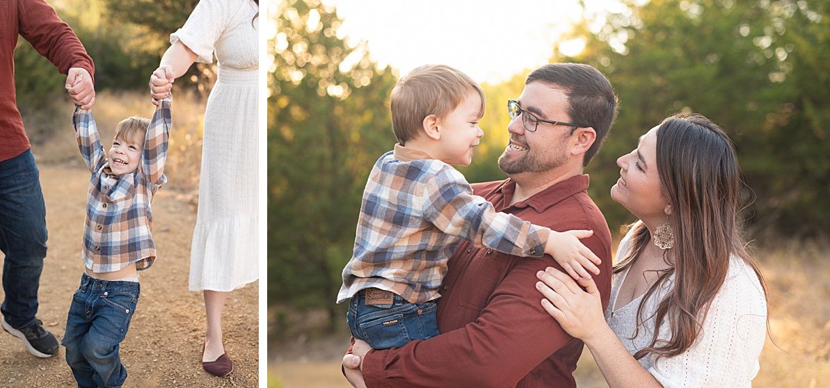 Family of Three Fall Portrait Session in Field by Bartlesville Family Photographer Kristi Bray