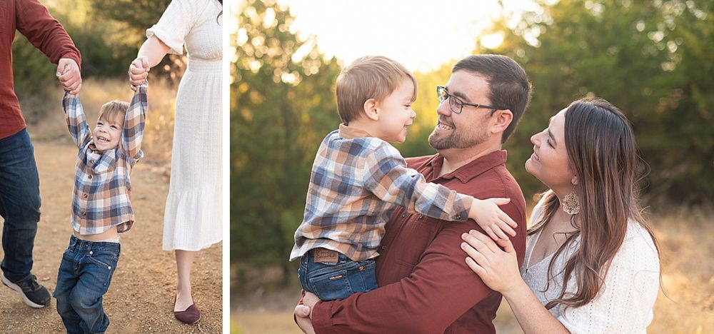 Family of Three Fall Portrait Session in Field by Bartlesville Family Photographer Kristi Bray