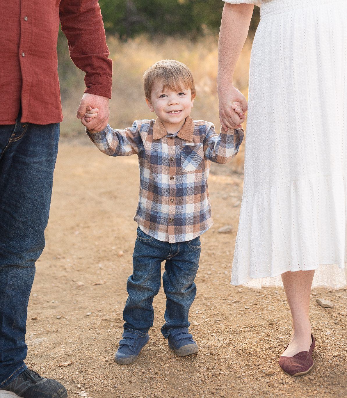 Family of Three Fall Portrait Session in Field by Bartlesville Family Photographer Kristi Bray