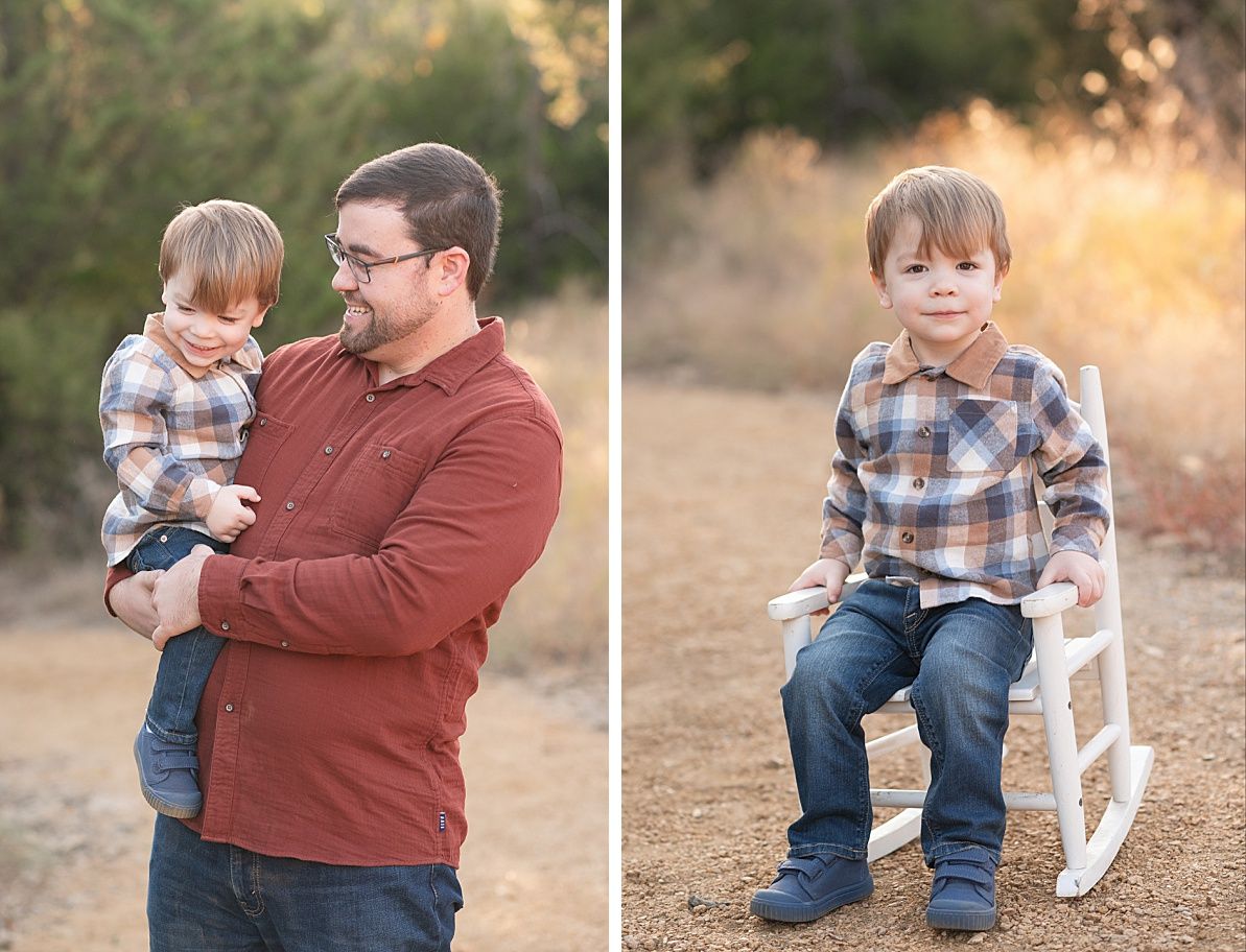 Family of Three Fall Portrait Session in Field by Bartlesville Family Photographer Kristi Bray
