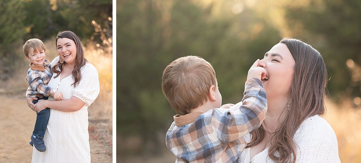 Family of Three Fall Portrait Session in Field by Bartlesville Family Photographer Kristi Bray