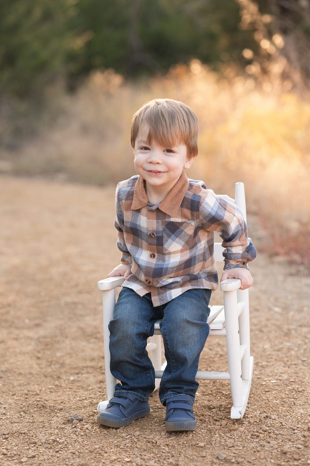 Family of Three Fall Portrait Session in Field by Bartlesville Family Photographer Kristi Bray