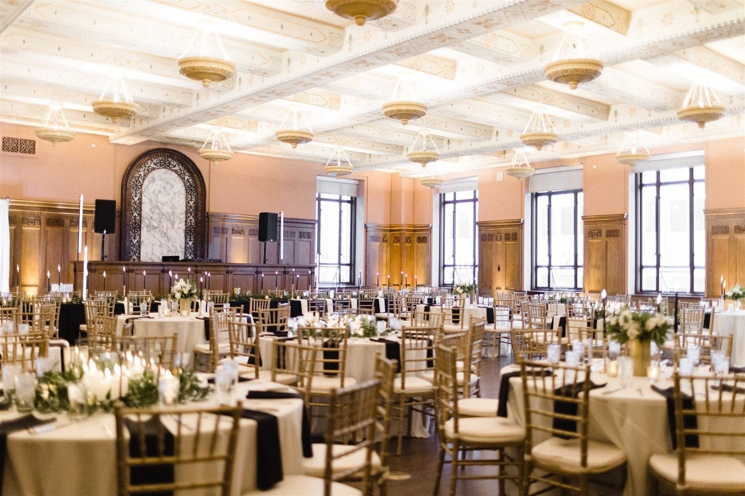 Reception setup at The Venue at 400 North Ervay, a Dallas wedding venue