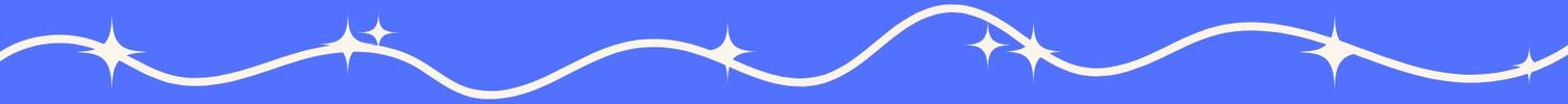 Decorative border with blue waves and white stars.