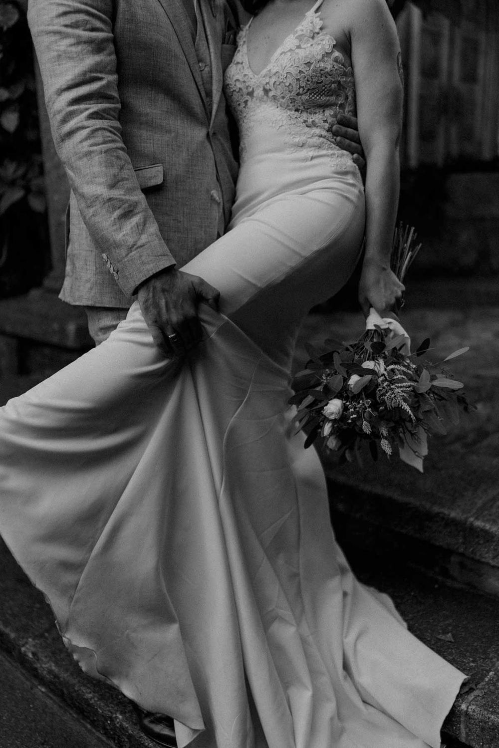 bride dress detail outdoor wedding porto