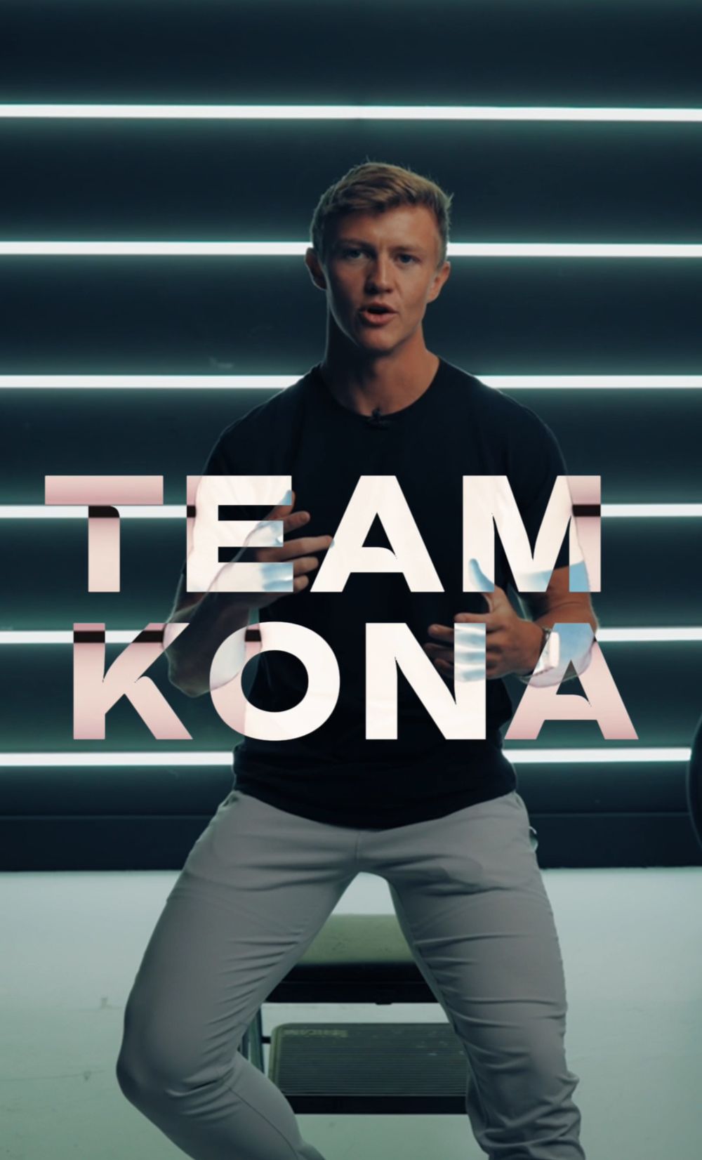 Levi Johnson during an interview for his high performance endurance athletic apparel brand called Team Kona focused on mental health