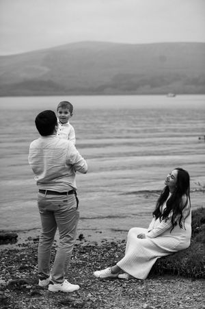 Calm and emotional photo of a growing family during pregnancy