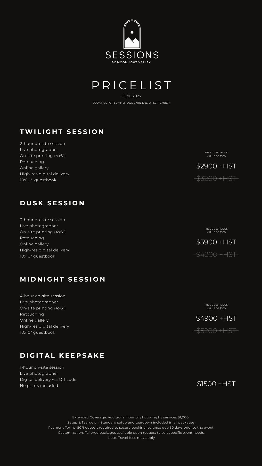 Sessions By Moonlight Valley On-site Studio Portrait Photography, Black and White Wedding Portraits, Guest Portraits, Instant Photo Printing