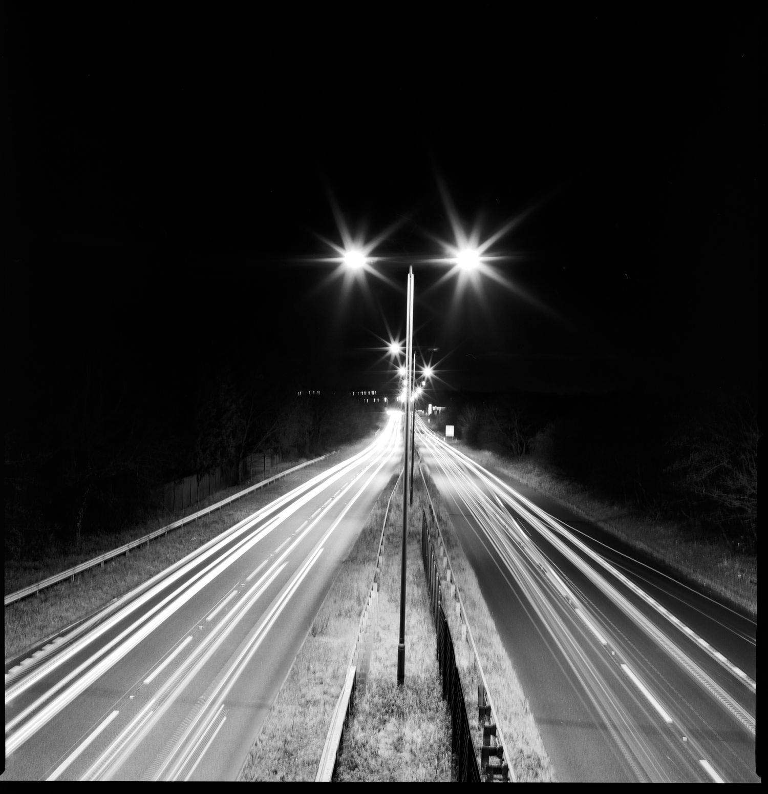Photographic Light Trails of traffic on the A52 Derby - Spondon Viewpoint