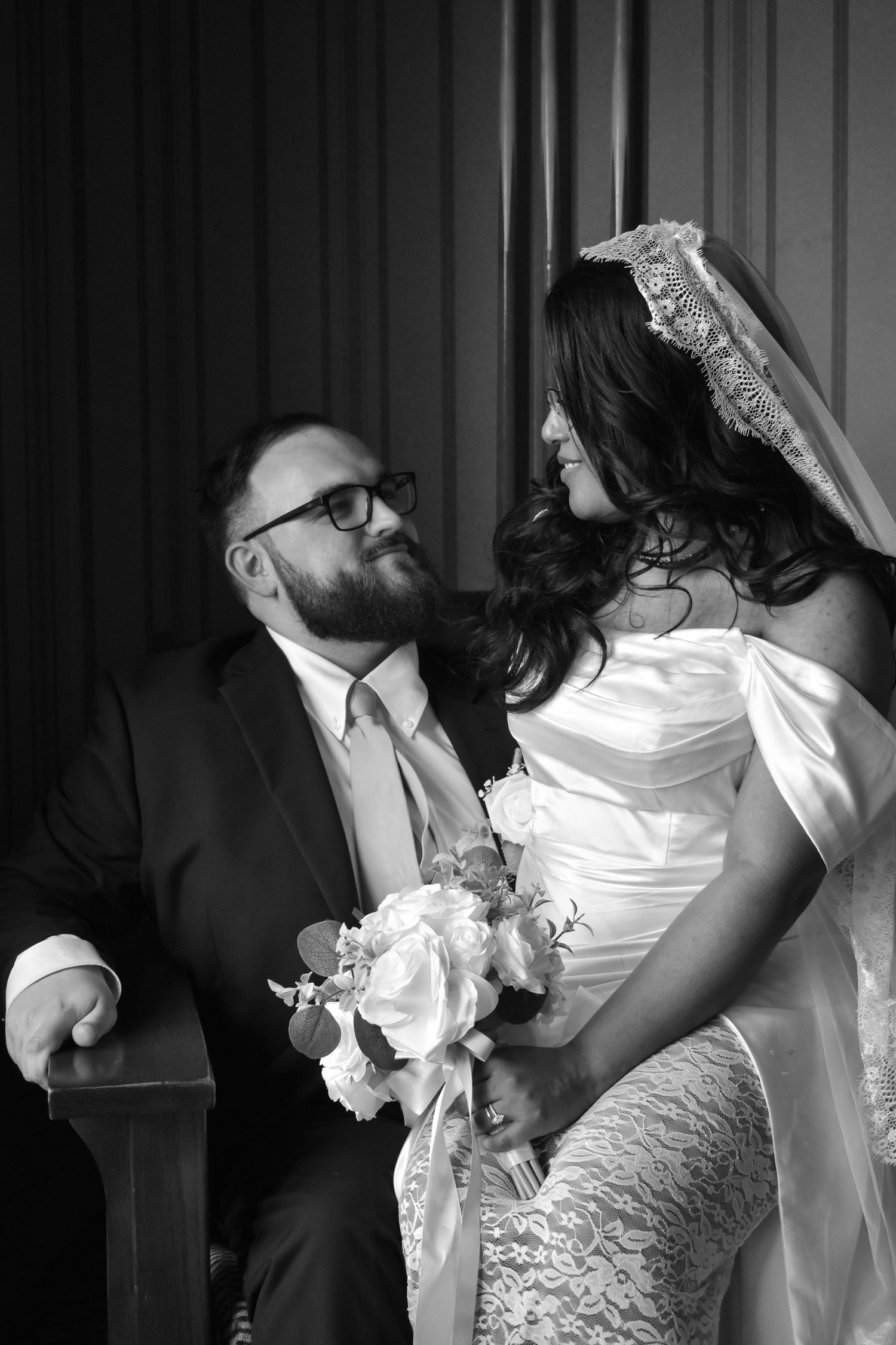 Black and white picture of couple