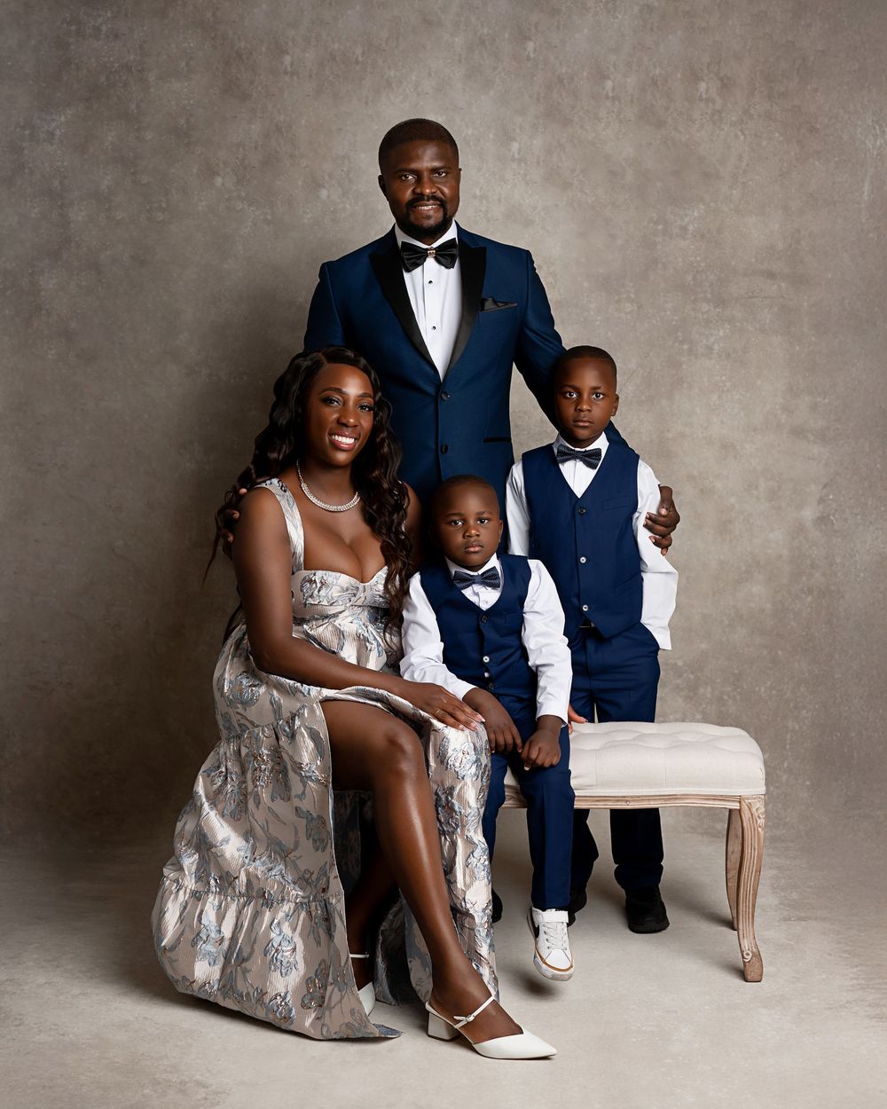 elegant family portrait photoshoot in inland empire CA photography studio