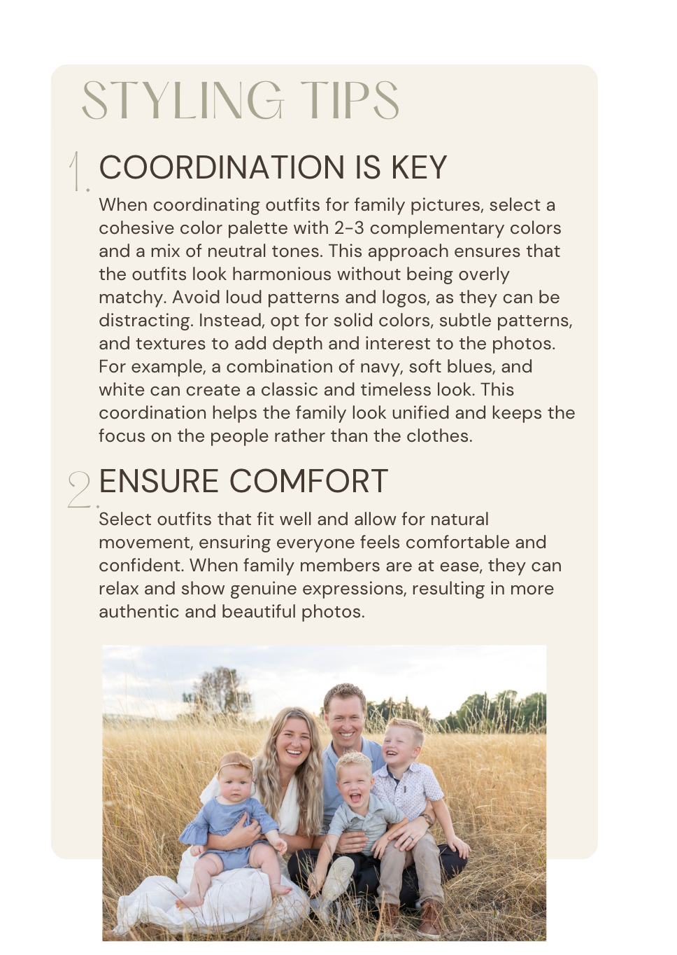 Family Photographer Style Guide Vancouver WA