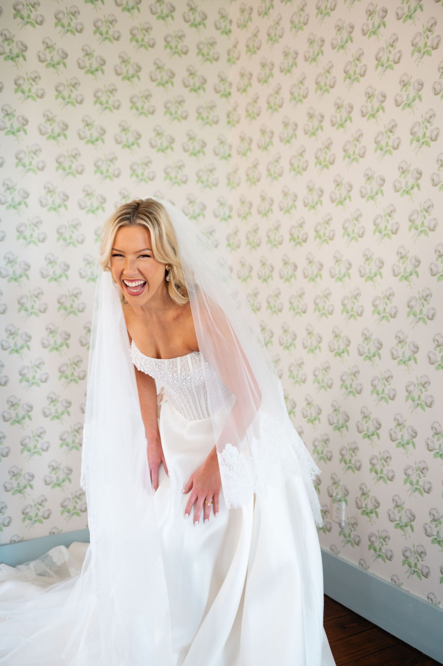Bridal photos of a bride at The Bingham Estate in Mckinney, Texas