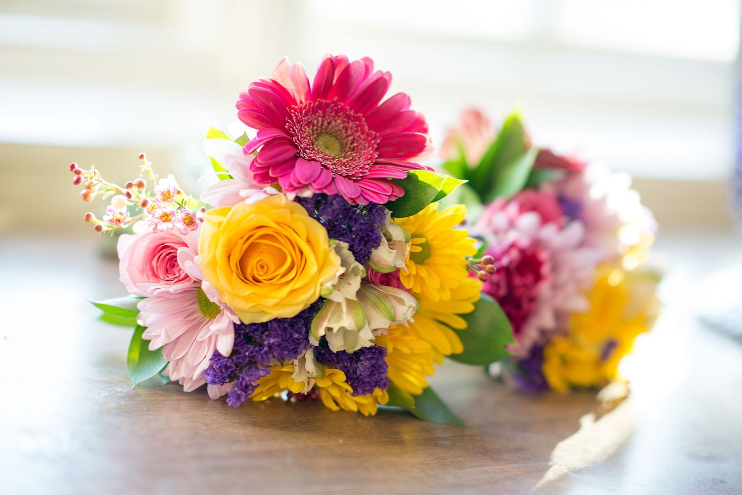 Picture of bridal flowers lying on a table