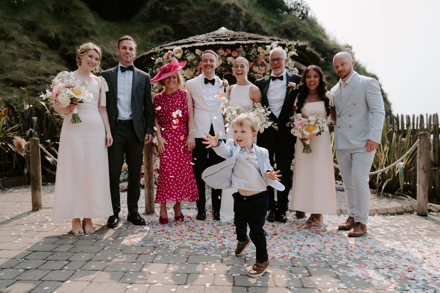 Family portraits at Tunnels Beach Wedding Venue in North Devon