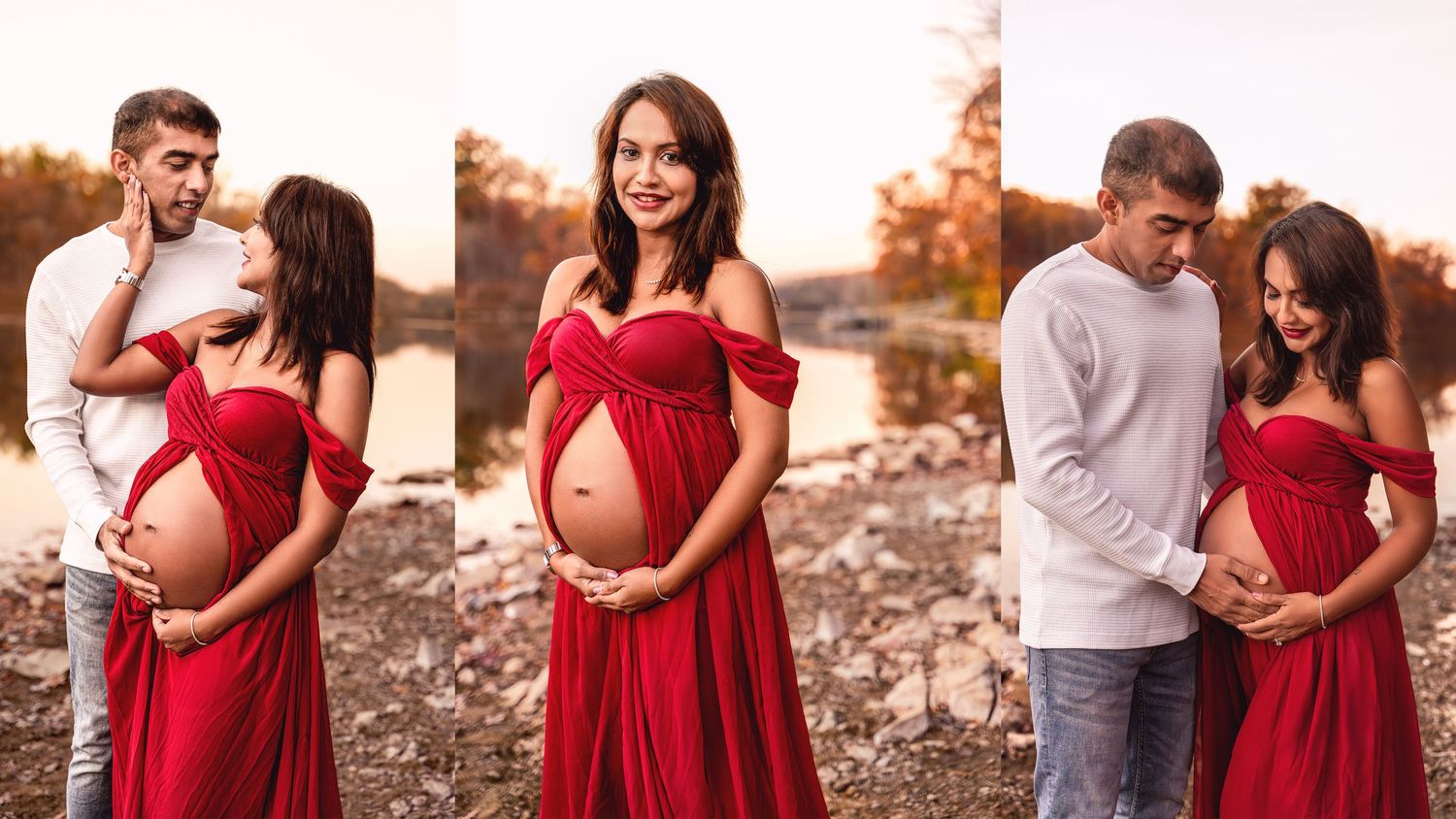 Lake Needwood in Maryland as a backdrop for this beautiful maternity session