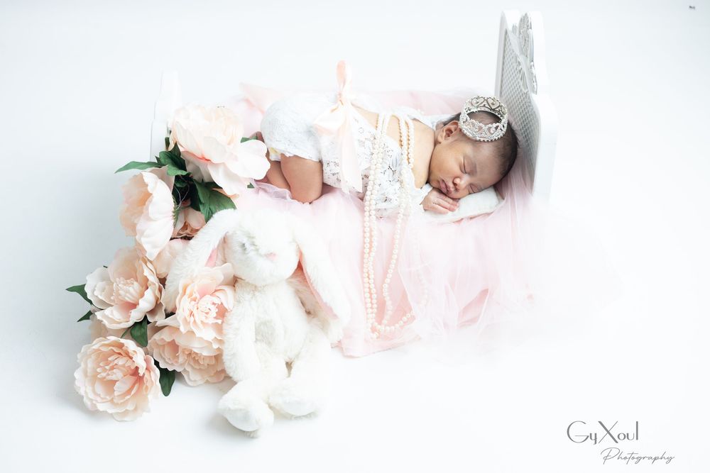 Delicate pink and white roses arranged in a soft, minimalist composition on white background.