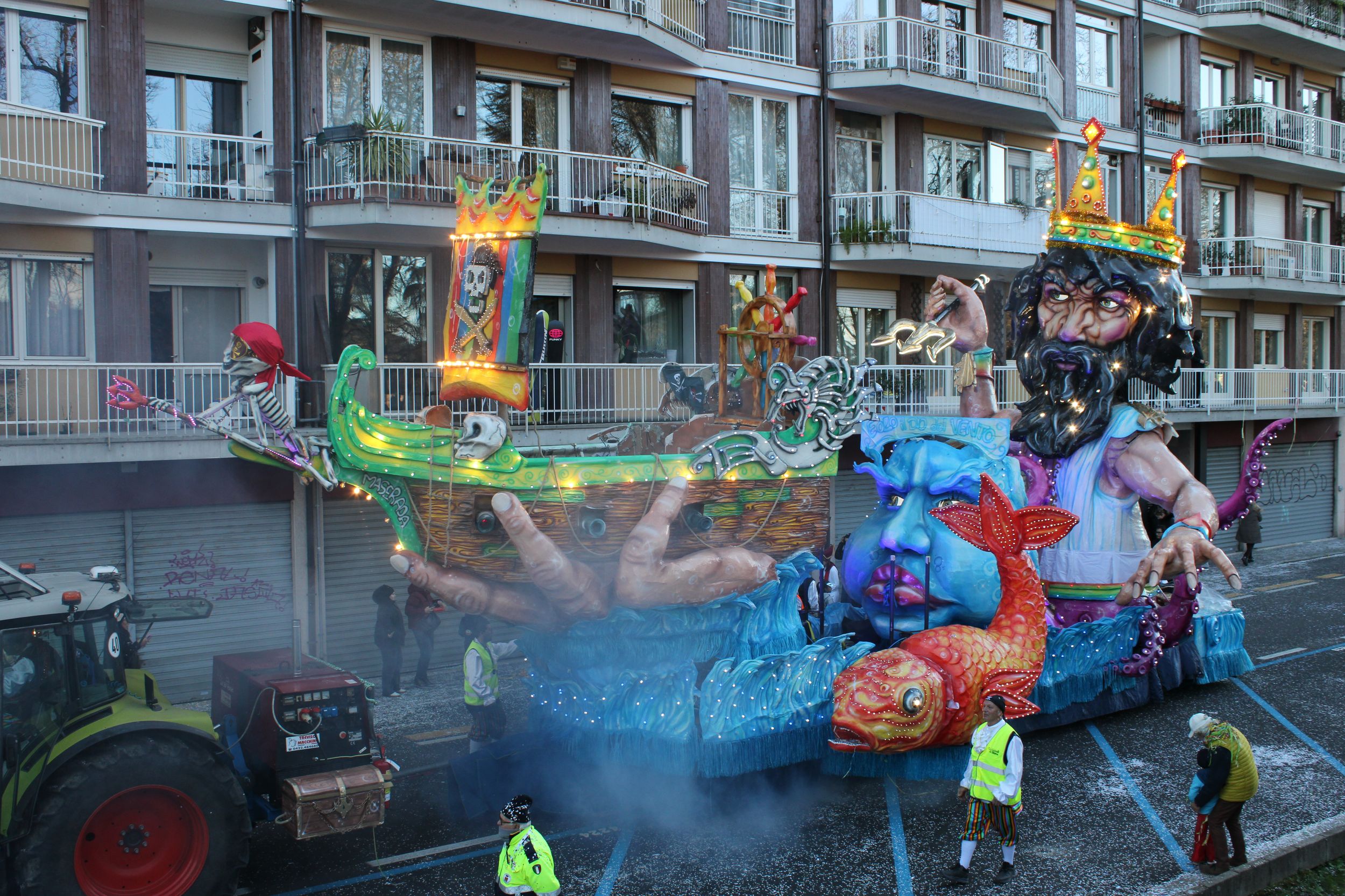 Treviso Carnival Parade 2026. The Allegria Group from Maserada with the show “A sea of ideas”.