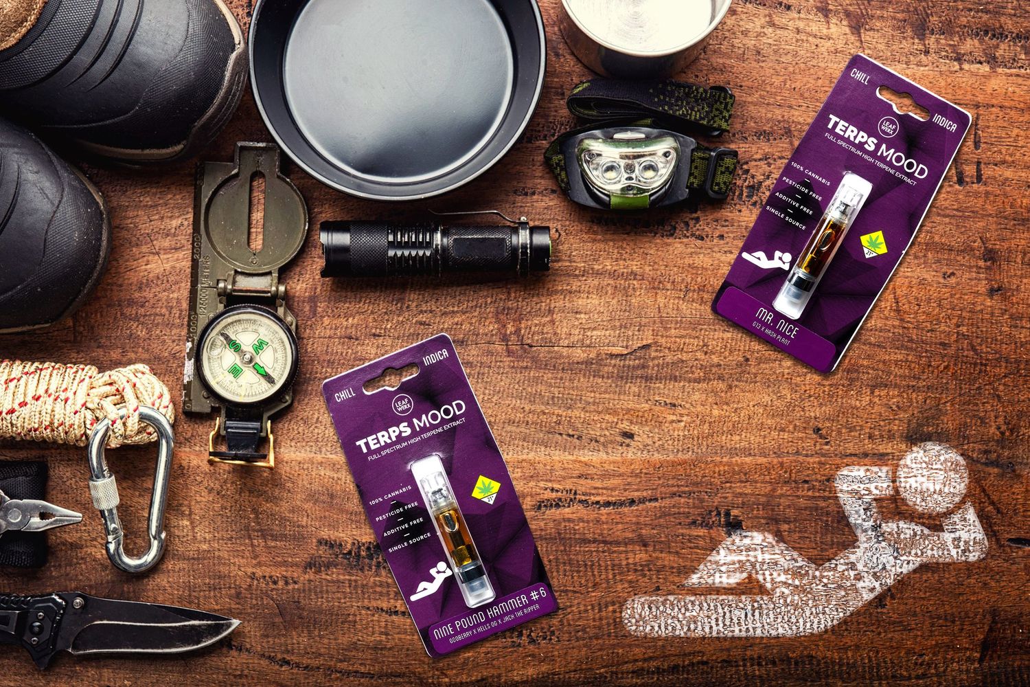 Purple credit cards displayed on a rustic wooden surface with leather accessories and banking tools.