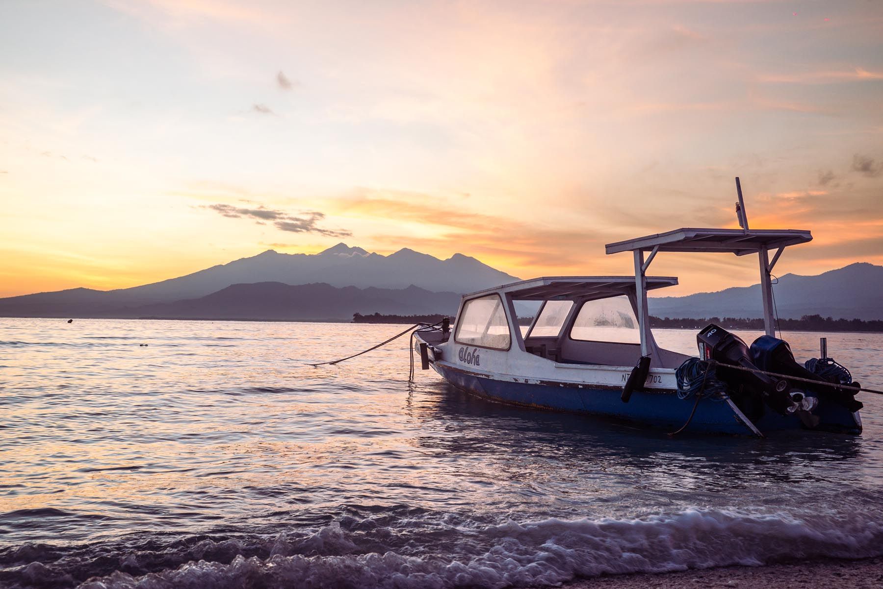Quiet beach scene on Gili Meno