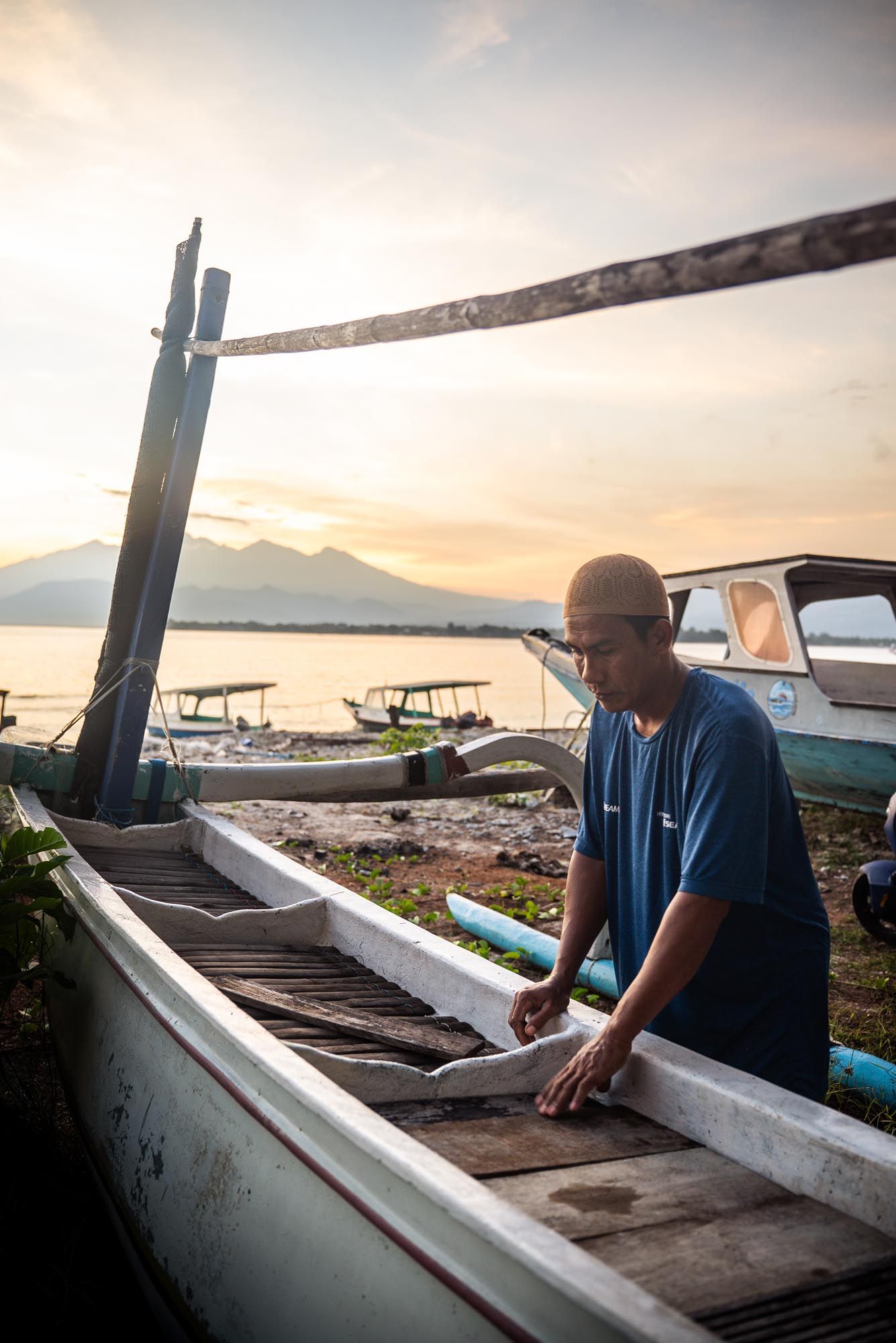 Fisherman on Gili Meno in the early morning