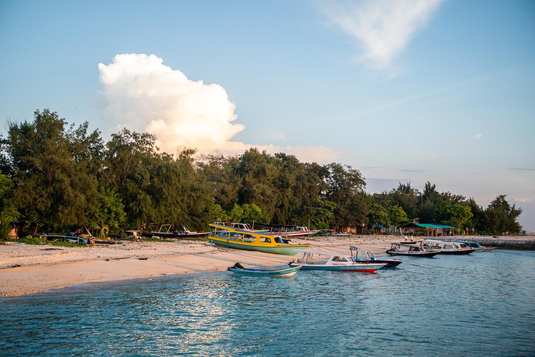 Quiet path and island scene on Gili Meno
