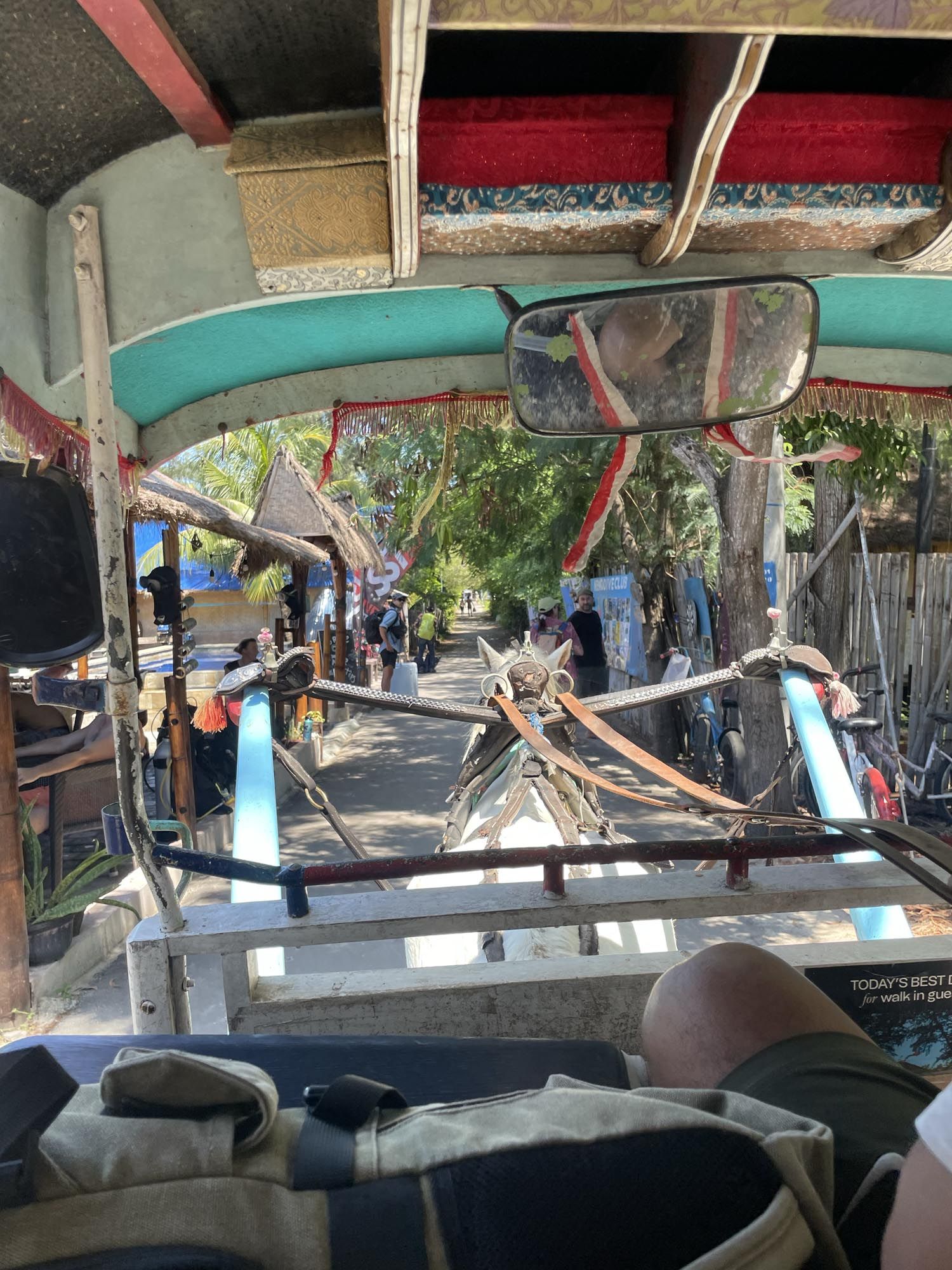 Horse cart on Gili Meno used for island transport