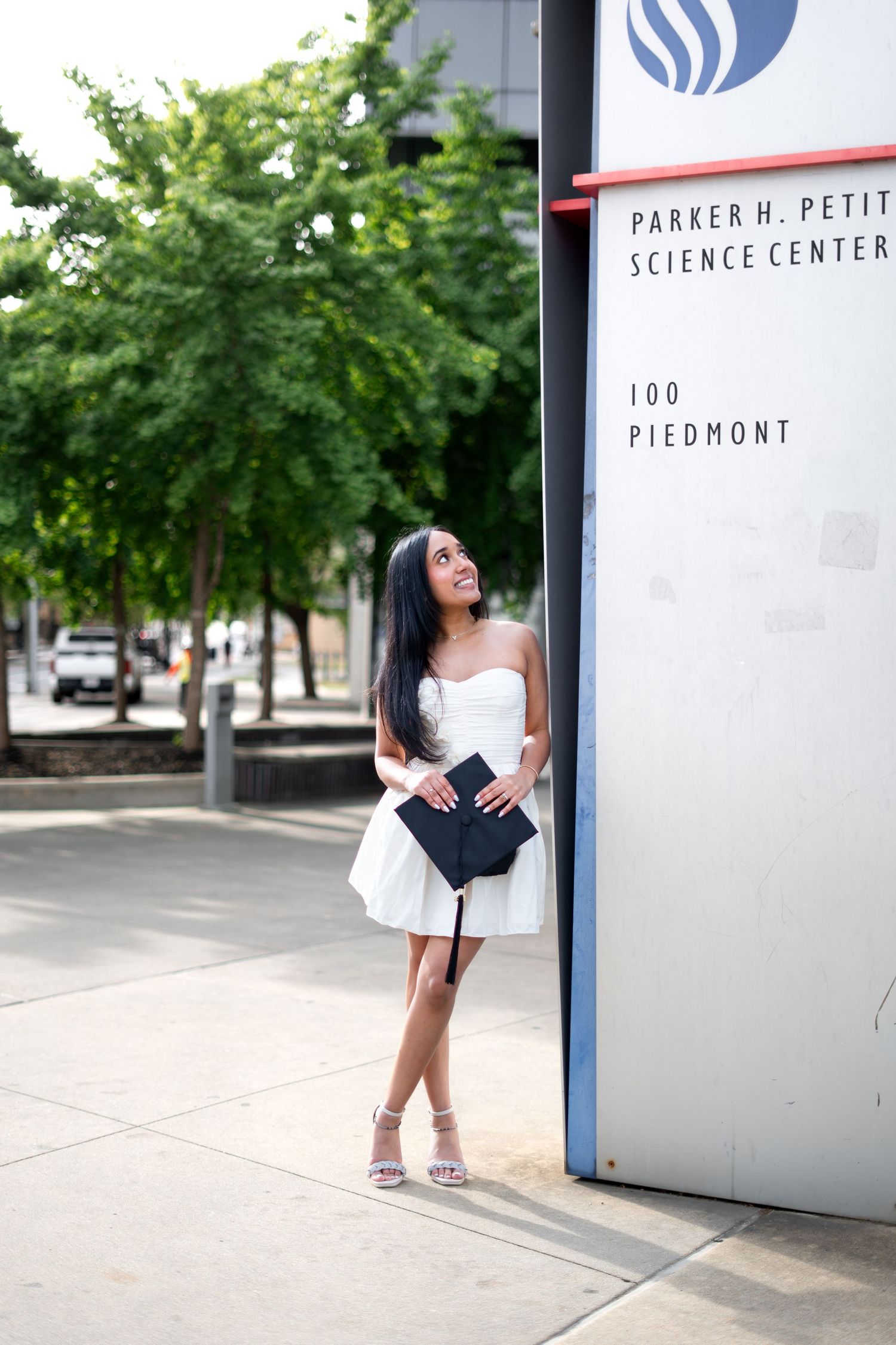 Georgia State graduation photos in front of the science building, one of the best spots on the Atlanta campus  - Pierre the Pear Photography