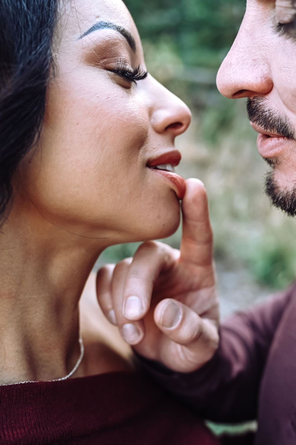Close-up sequence showing gentle intimate moments between partners.