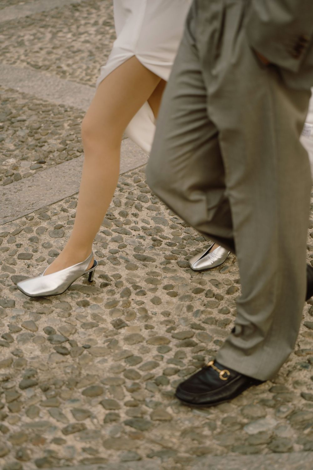 Feet of newlyweds during a destination wedding in Palermo