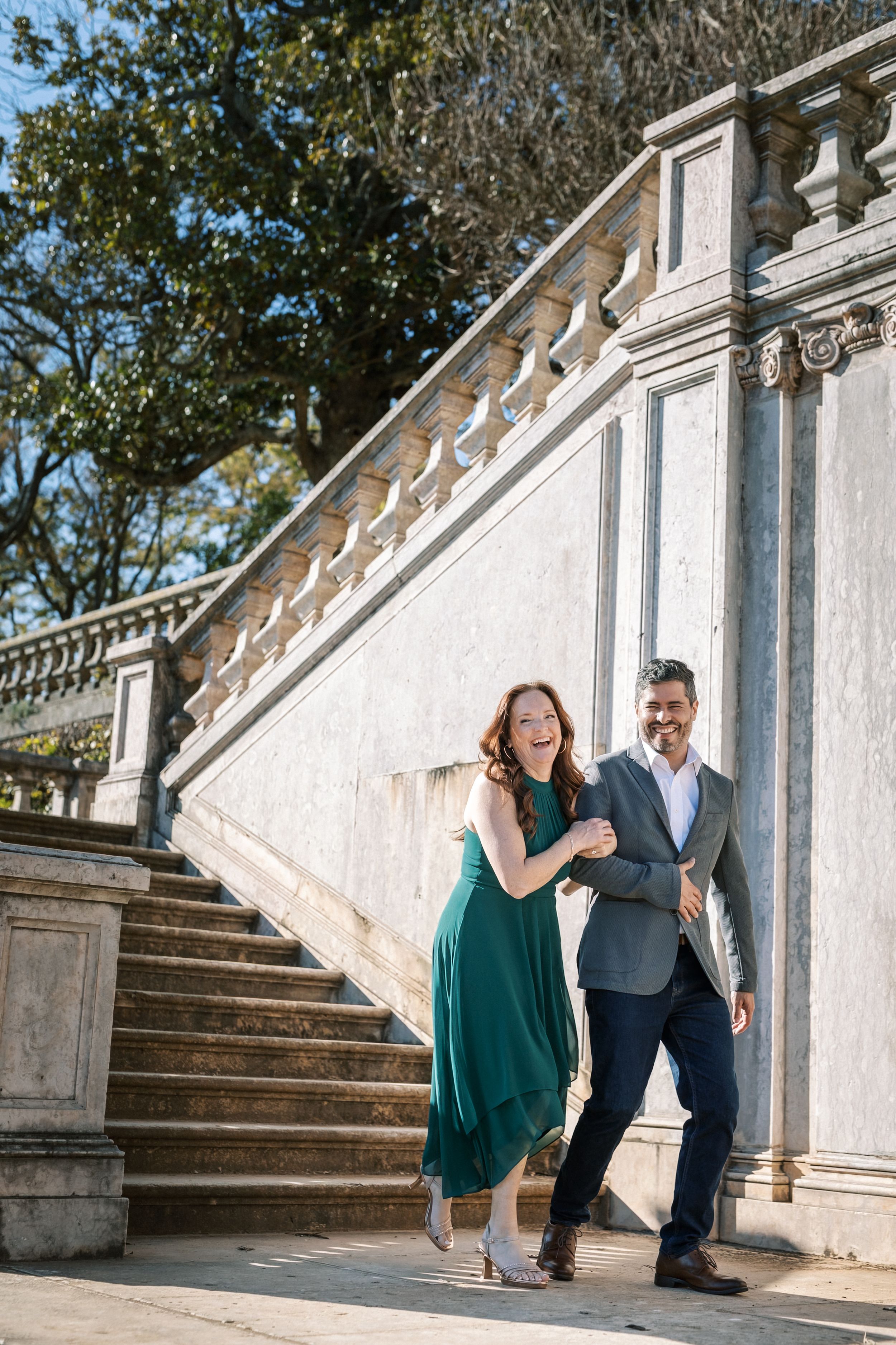 Garden stairs Vandelli Botanical Garden Lisbon couple