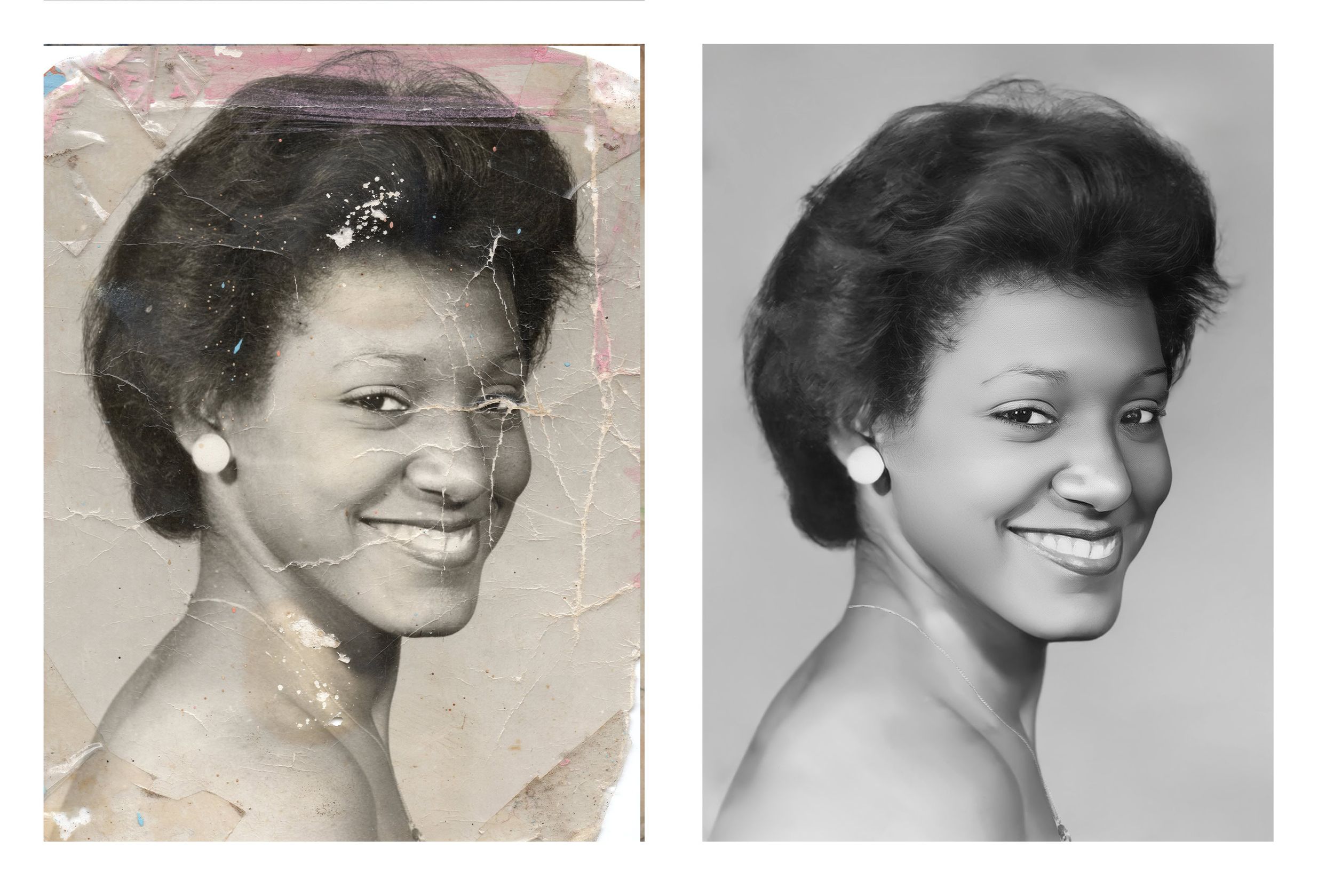 Old photo restoration in Coral Gables Miami by Odette Photo Art restoring vintage image