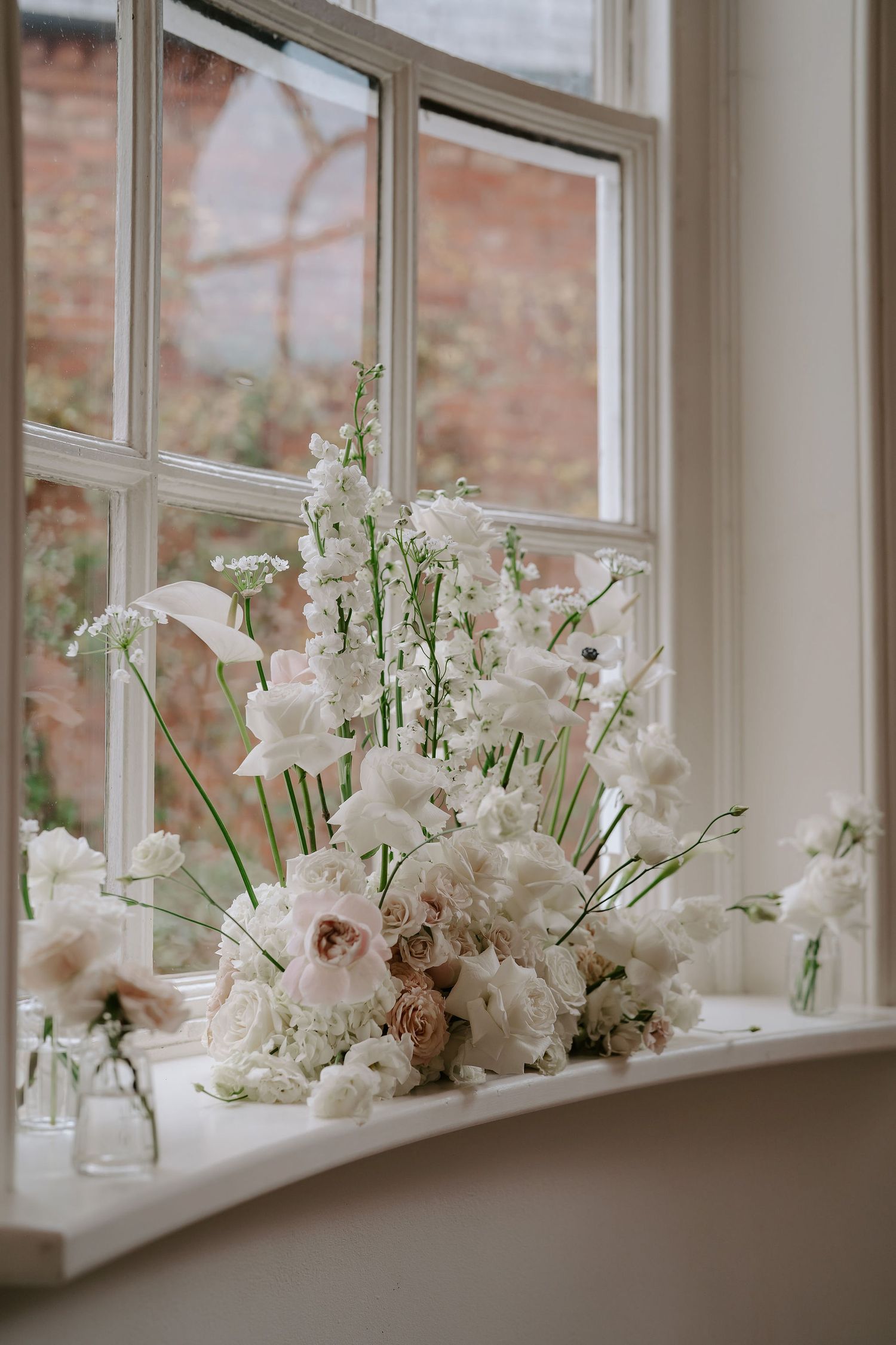 flower arrangement in the ceremony at Iscoyd park