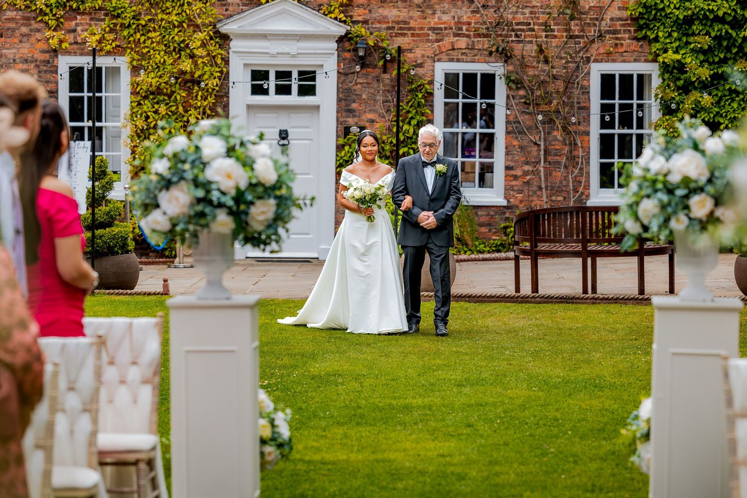 Natural wedding photography at Bardney Hall outdoor ceremony.