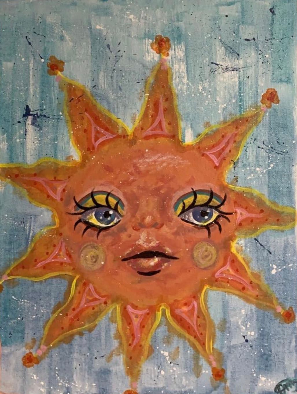 Paint sun with face