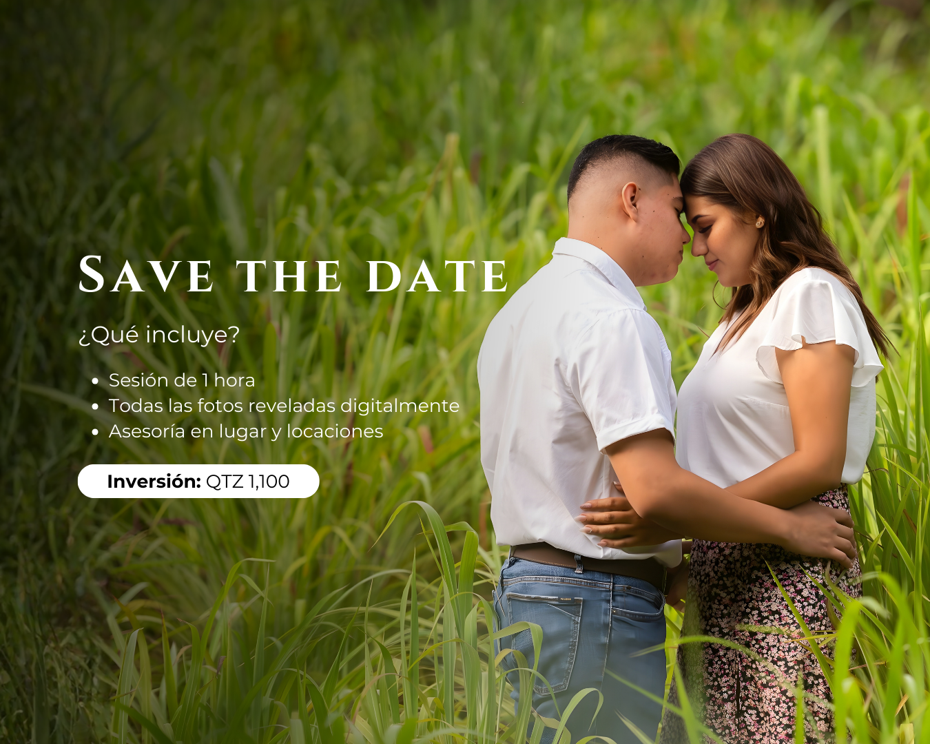 A couple shares an intimate moment while sitting in tall grass during a romantic outdoor engagement photo session.