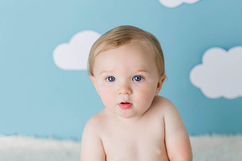 Baby portrait by professional Wildomar photographer.