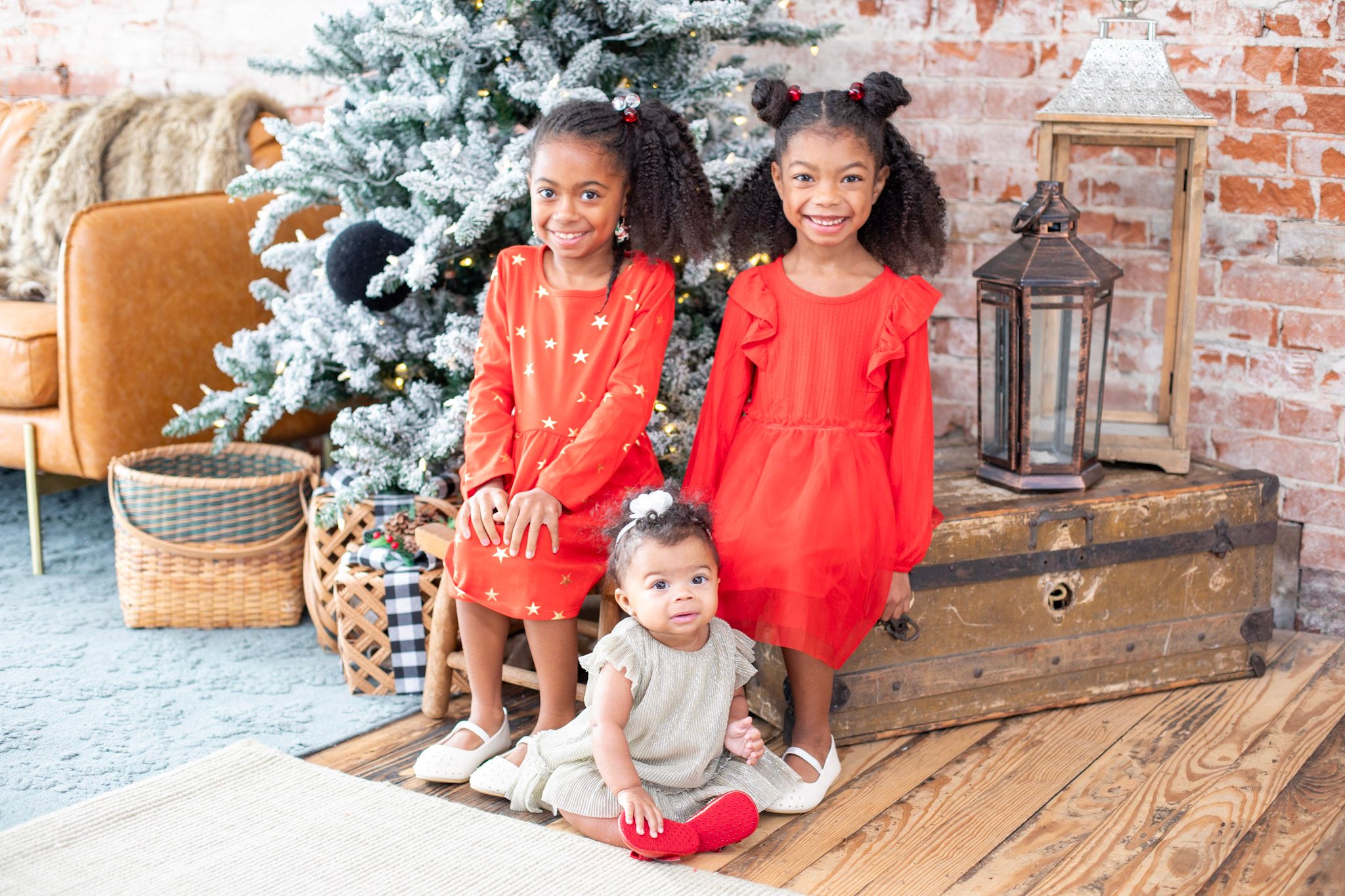 Cincinnati studio professional Christmas family photo session with joyful holiday spirit, cozy seasonal setup, and high-quality portraits.
