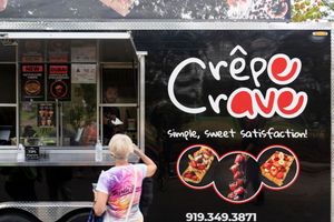 Exterior view of Crepo restaurant storefront with pizza logo signage.