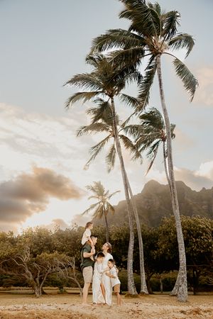 Oahu Family Photographer captures a family at Kualoa in Hawaii.